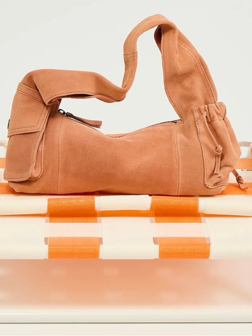 Free People Peach Suede Shoulder Bag - Picture 4 of 4